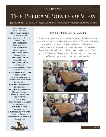 thumbnail of Pelican Pointe August 2018 Newsletter